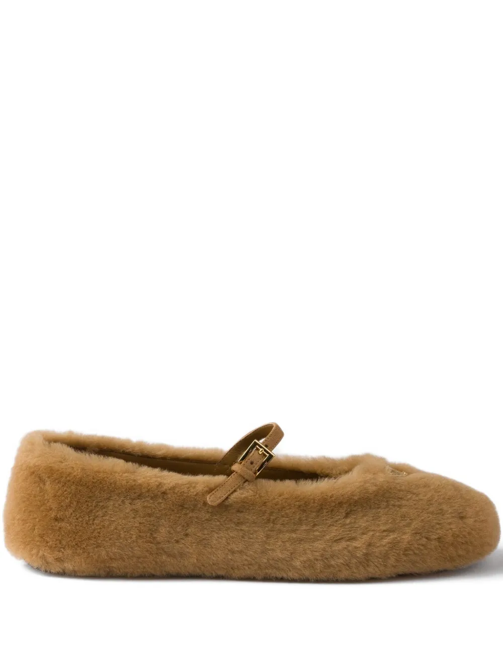 Prada shearling ballet flats Brown
