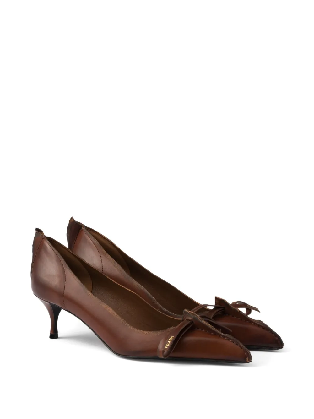 Prada 55 mm Antiqued leather pointed-toe pumps | Heeled Pumps | Image 2