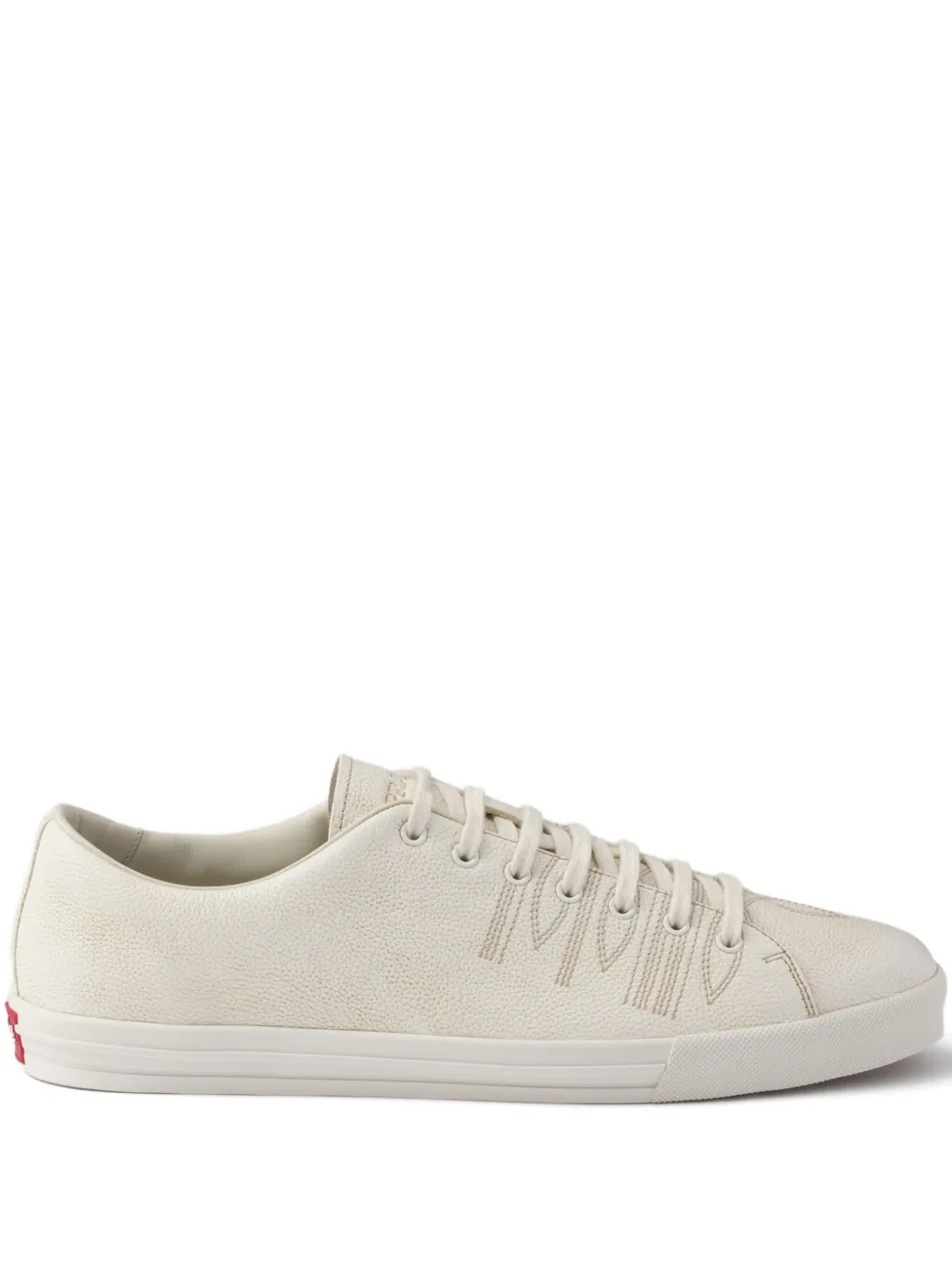 Prada distressed leather sneakers Neutrals