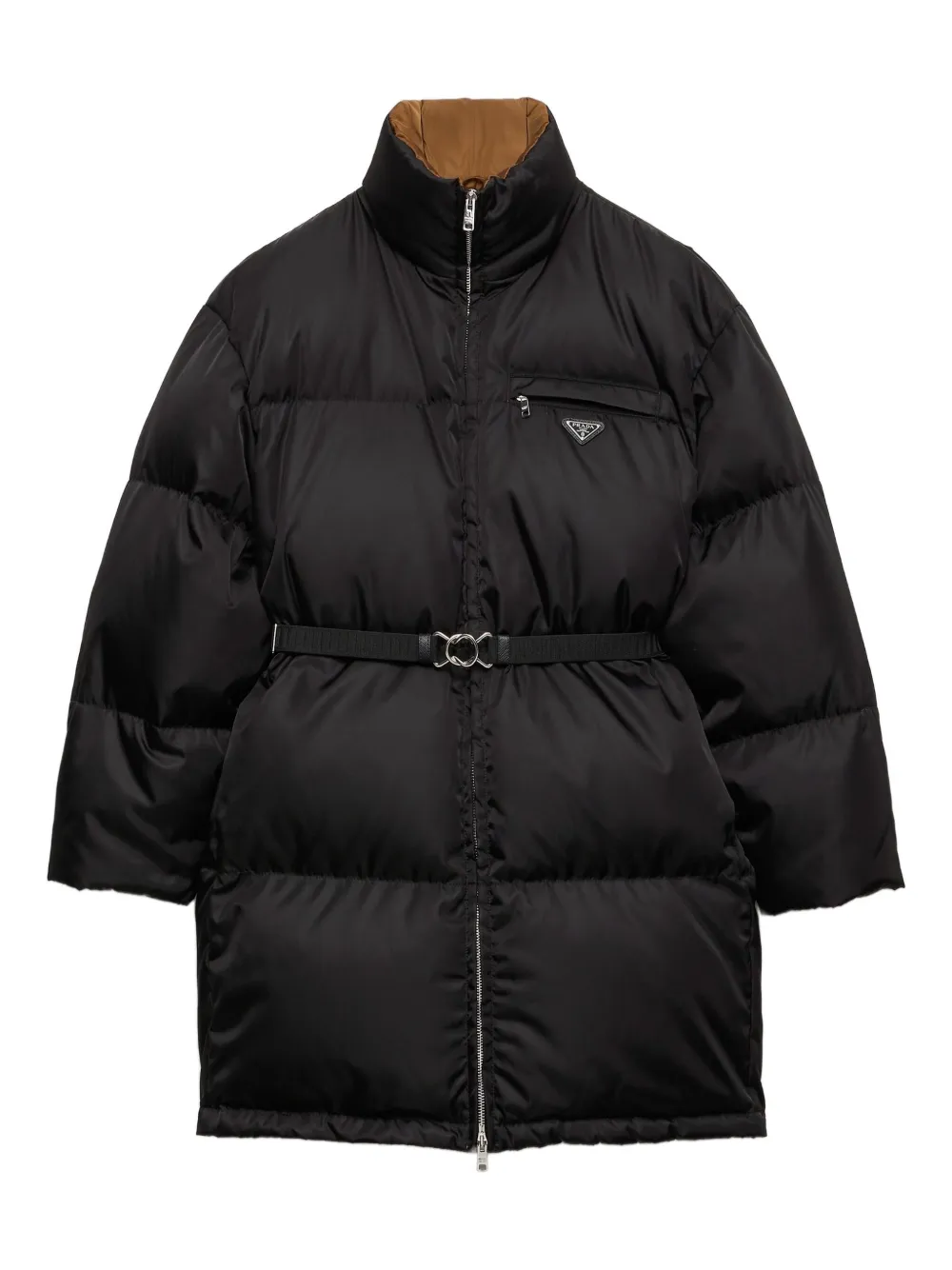 Prada triangle-logo down coat | Black | Image 1