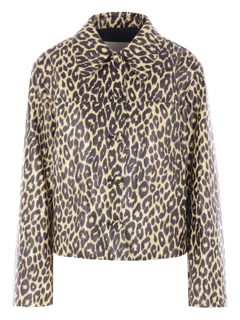 Jil Sander Shirtjack met luipaardprint Beige