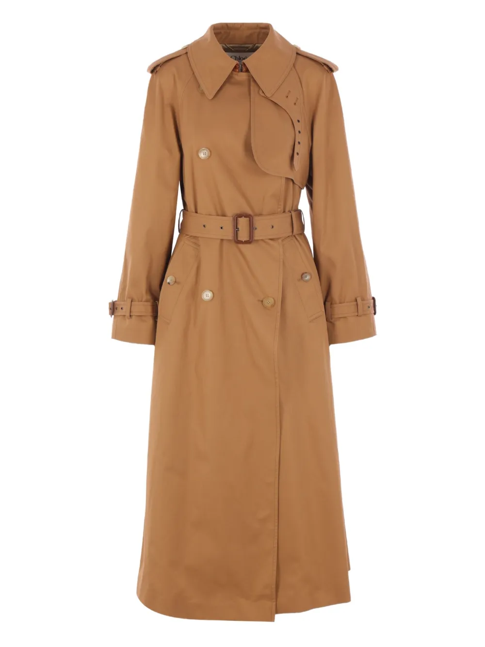 Chloé Double-breasted Belted Trench Coat In Brown