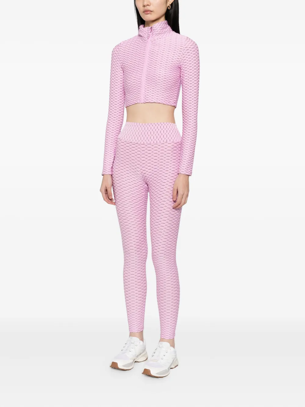Tessitura Body Couture Fully Pleated Jacket In Pink