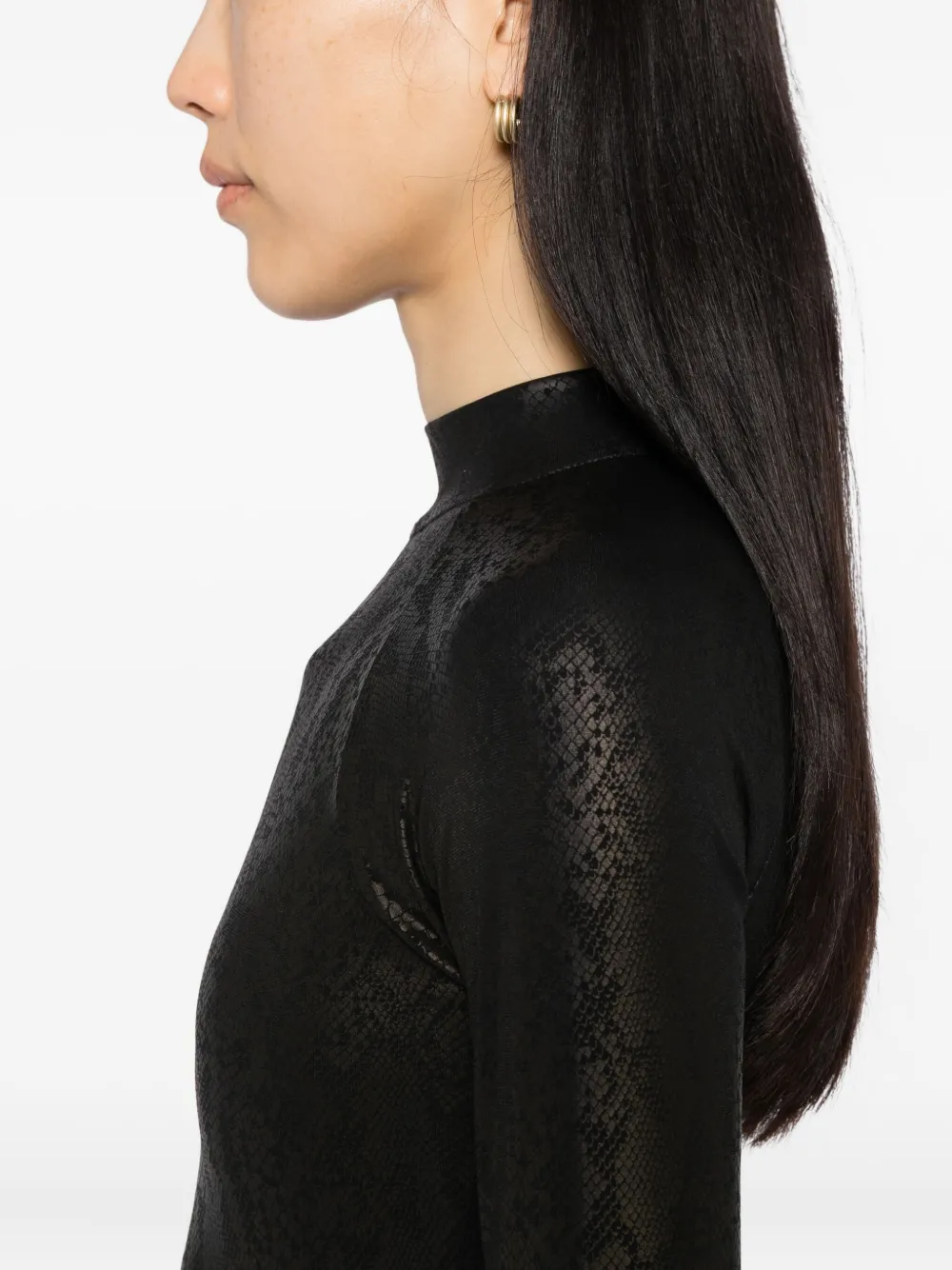 Tessitura Body Couture Snake Print Jumpsuit In Black