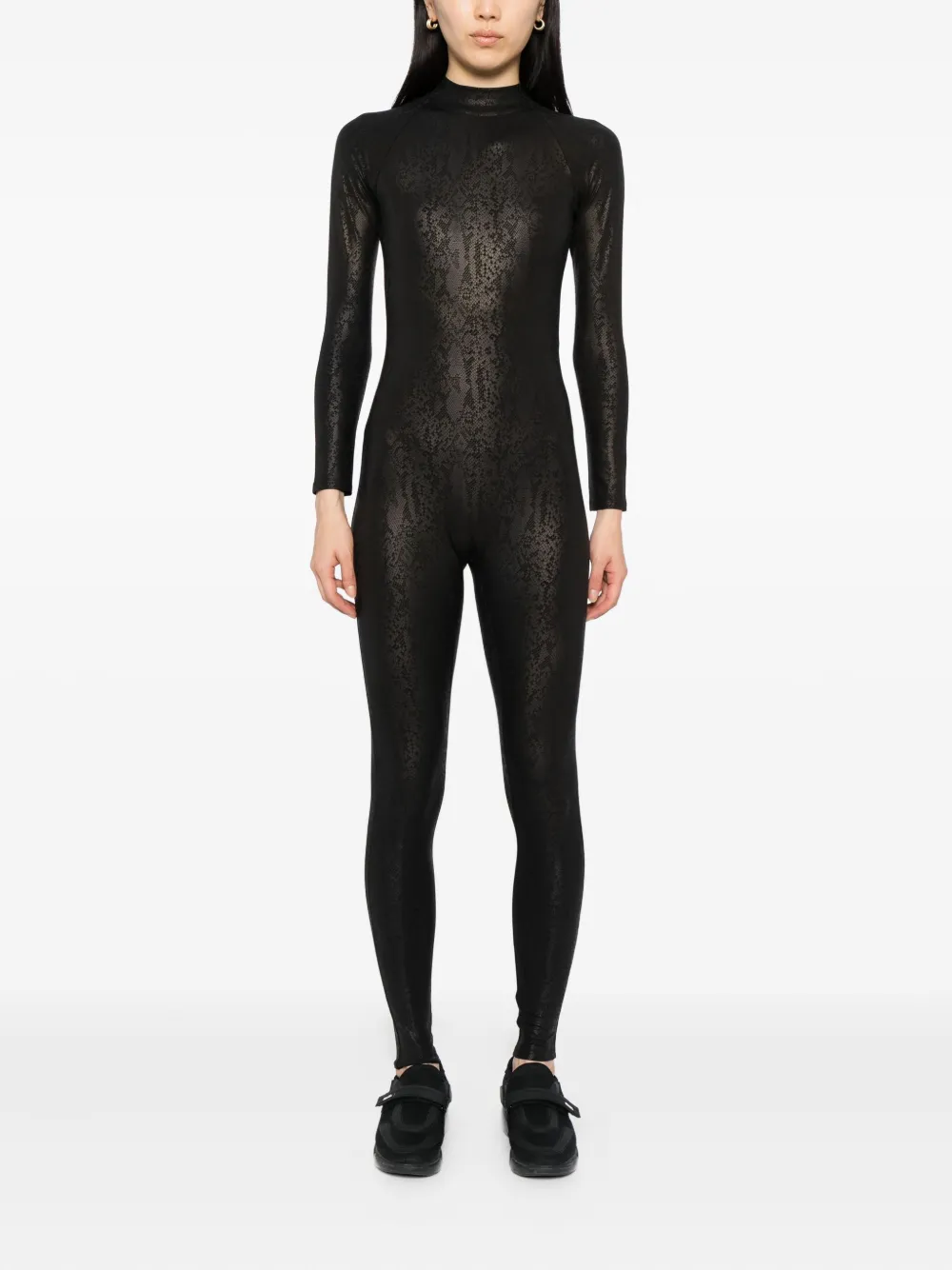 Tessitura Body Couture Jumpsuit met slangenprint - Zwart