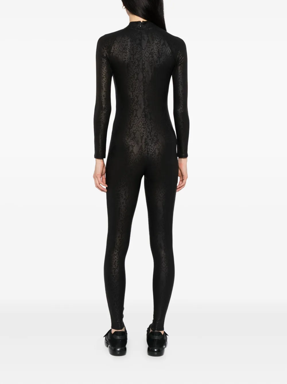 Tessitura Body Couture Snake Print Jumpsuit In Black