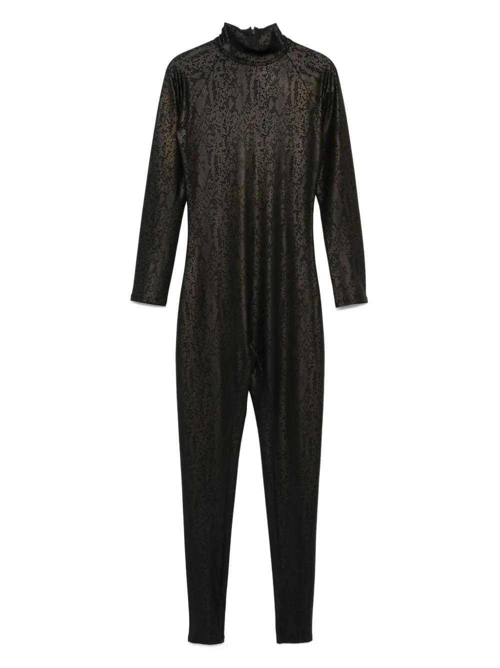 Tessitura Body Couture Snake Print Jumpsuit In Black