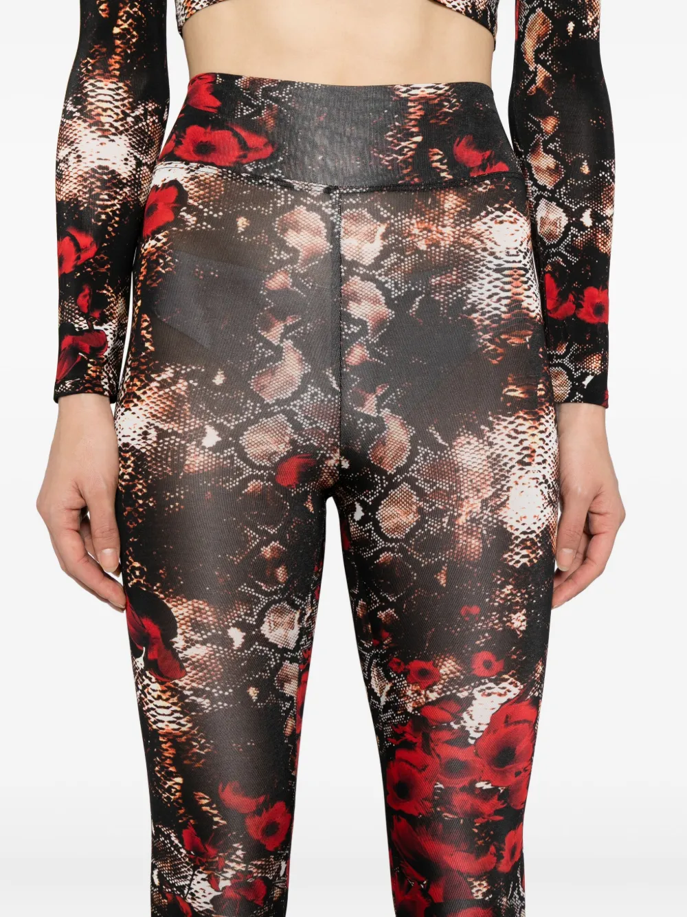 Tessitura Body Couture Flower-print Legging In Multi