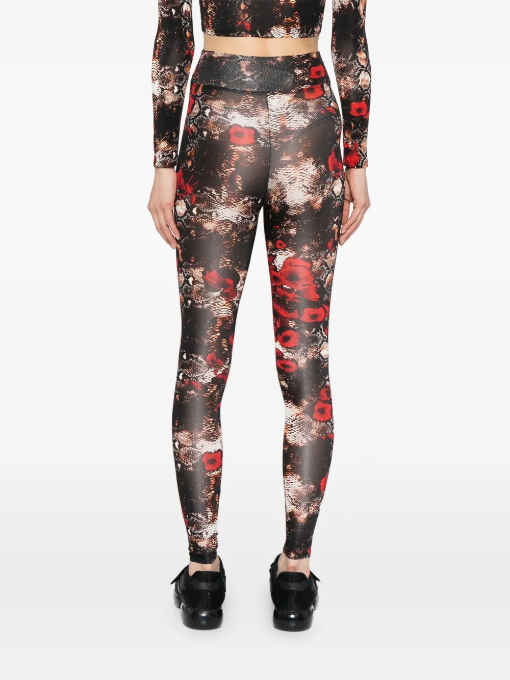 Tessitura Body Couture Flower-print Legging In Multi