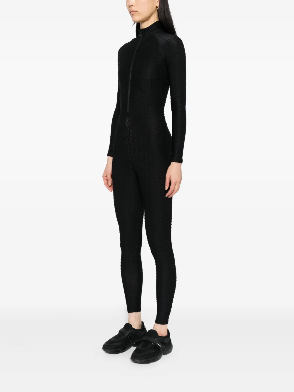 Tessitura Body Couture Fully Pleated Jumpsuit In Black