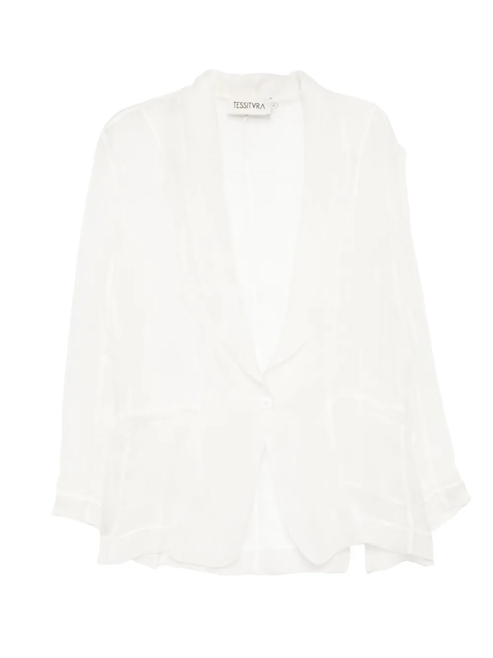 Tessitura Body Couture Silk Blazer In White