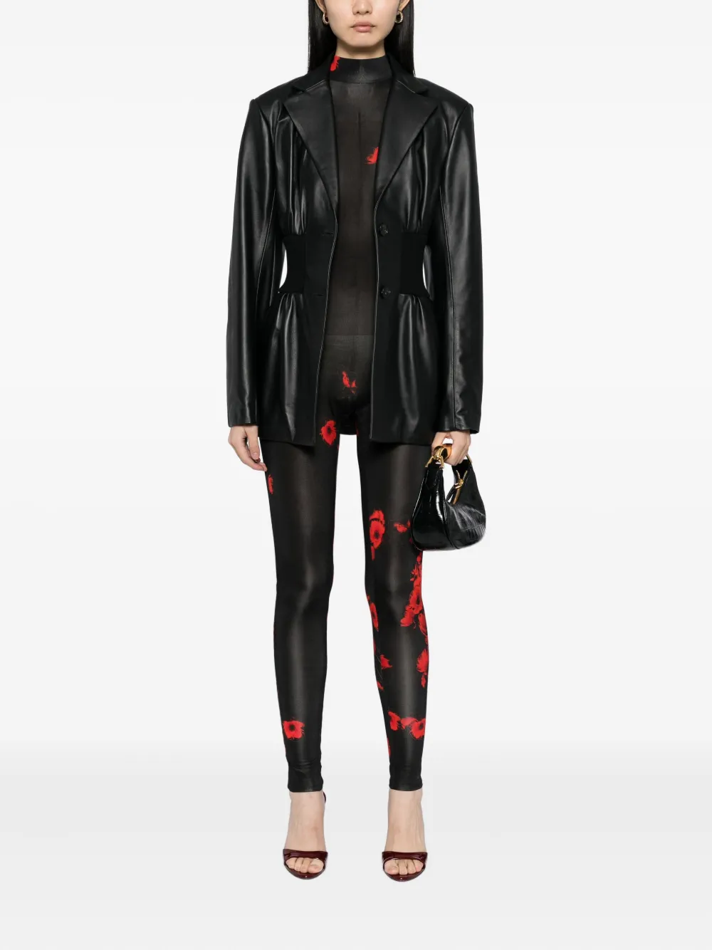 Tessitura Body Couture Jumpsuit met bloemenprint - Zwart