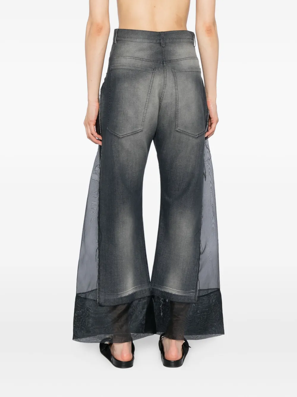 Tessitura Body Couture Lace Patch Jeans In Black