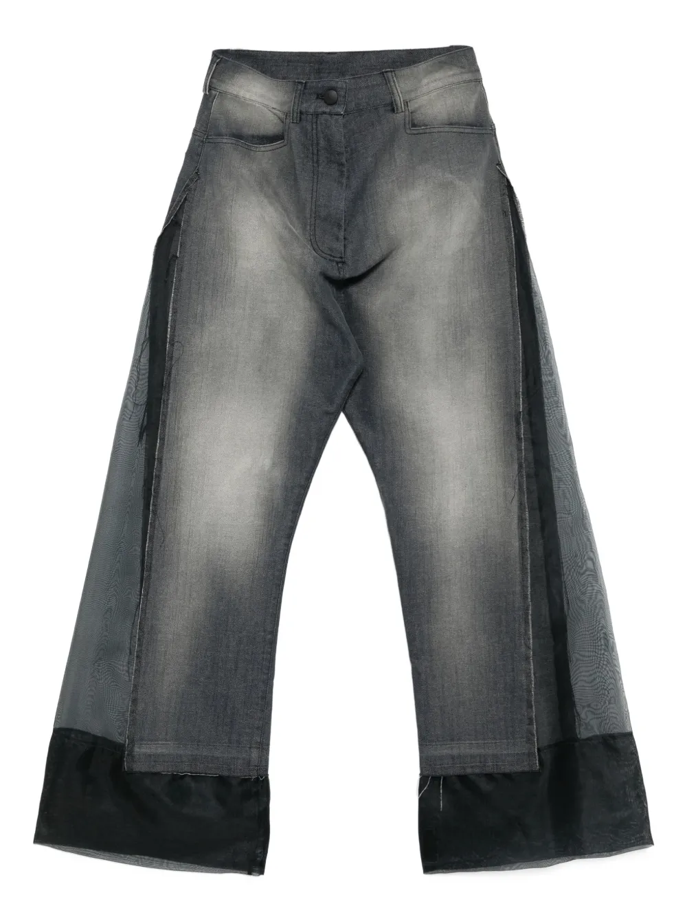 Tessitura Body Couture Lace Patch Jeans In Black