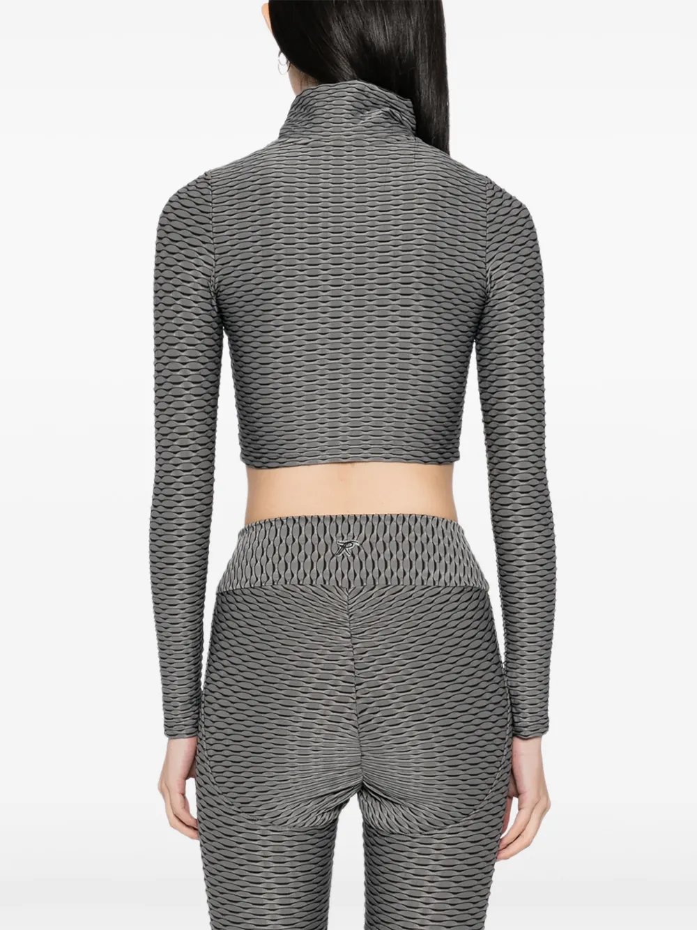 Tessitura Body Couture 3d Cropped Top In Gray