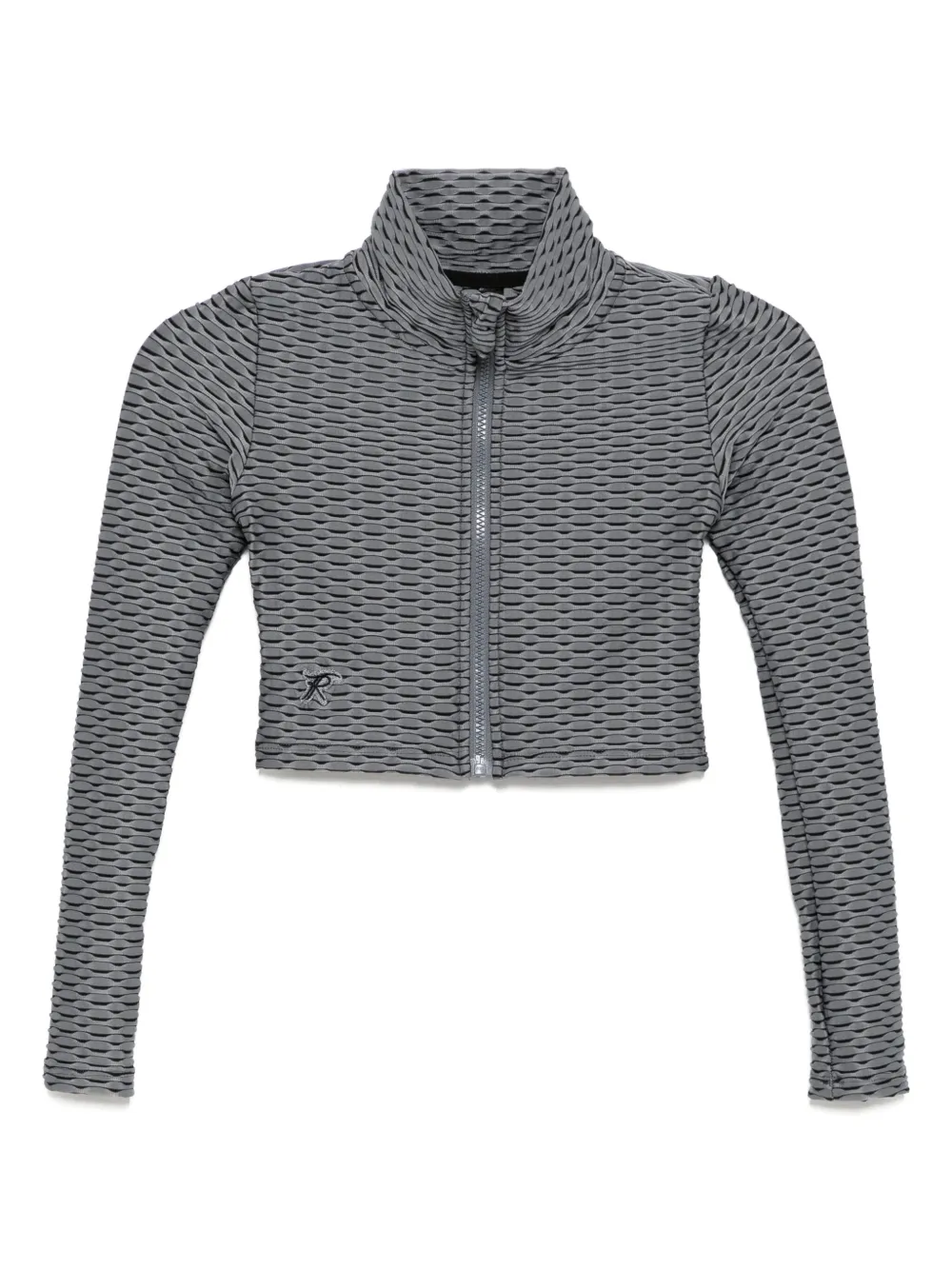 Tessitura Body Couture 3d Cropped Top In Gray
