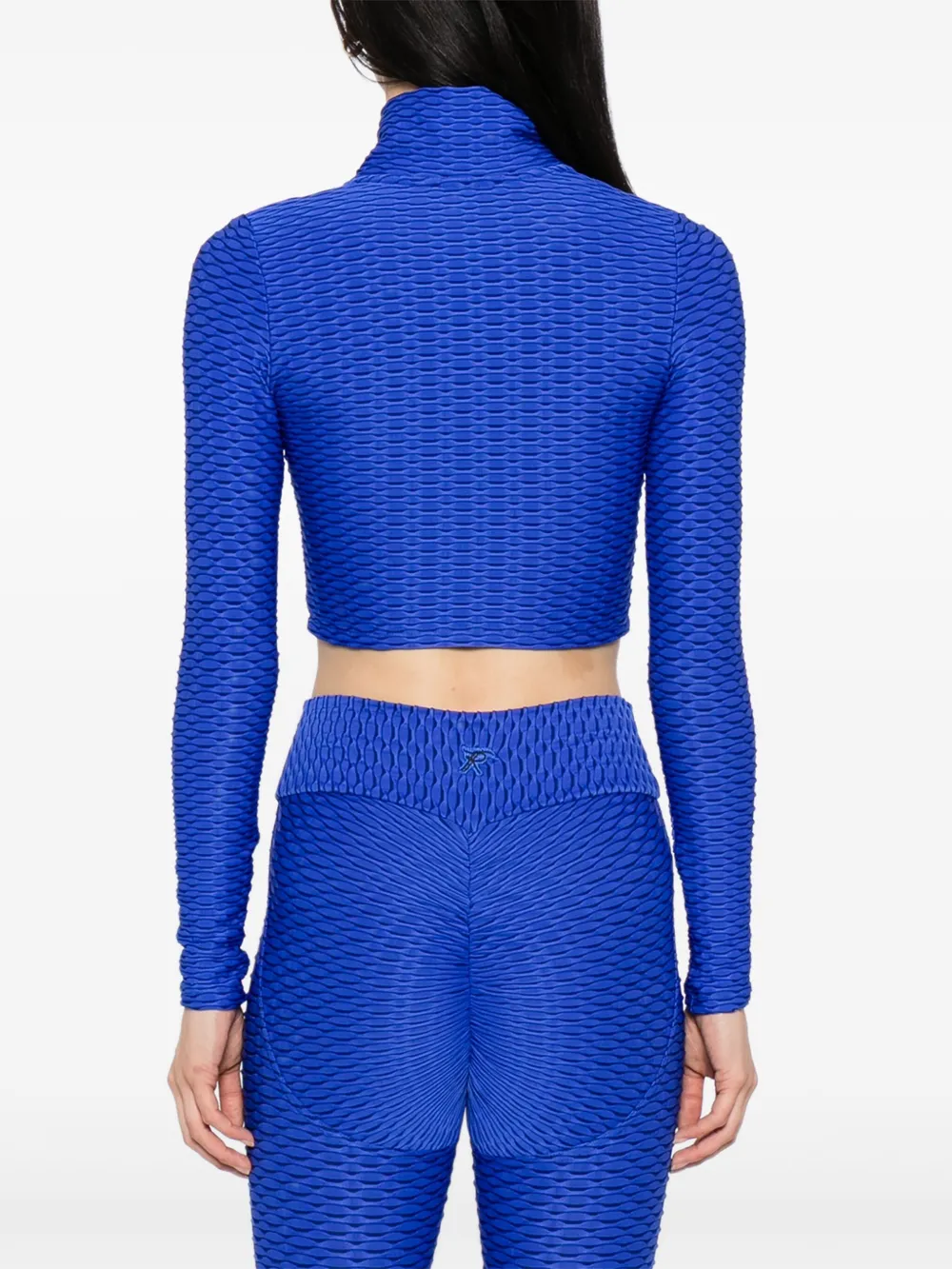 Tessitura Body Couture 3d Cropped Top In Blue