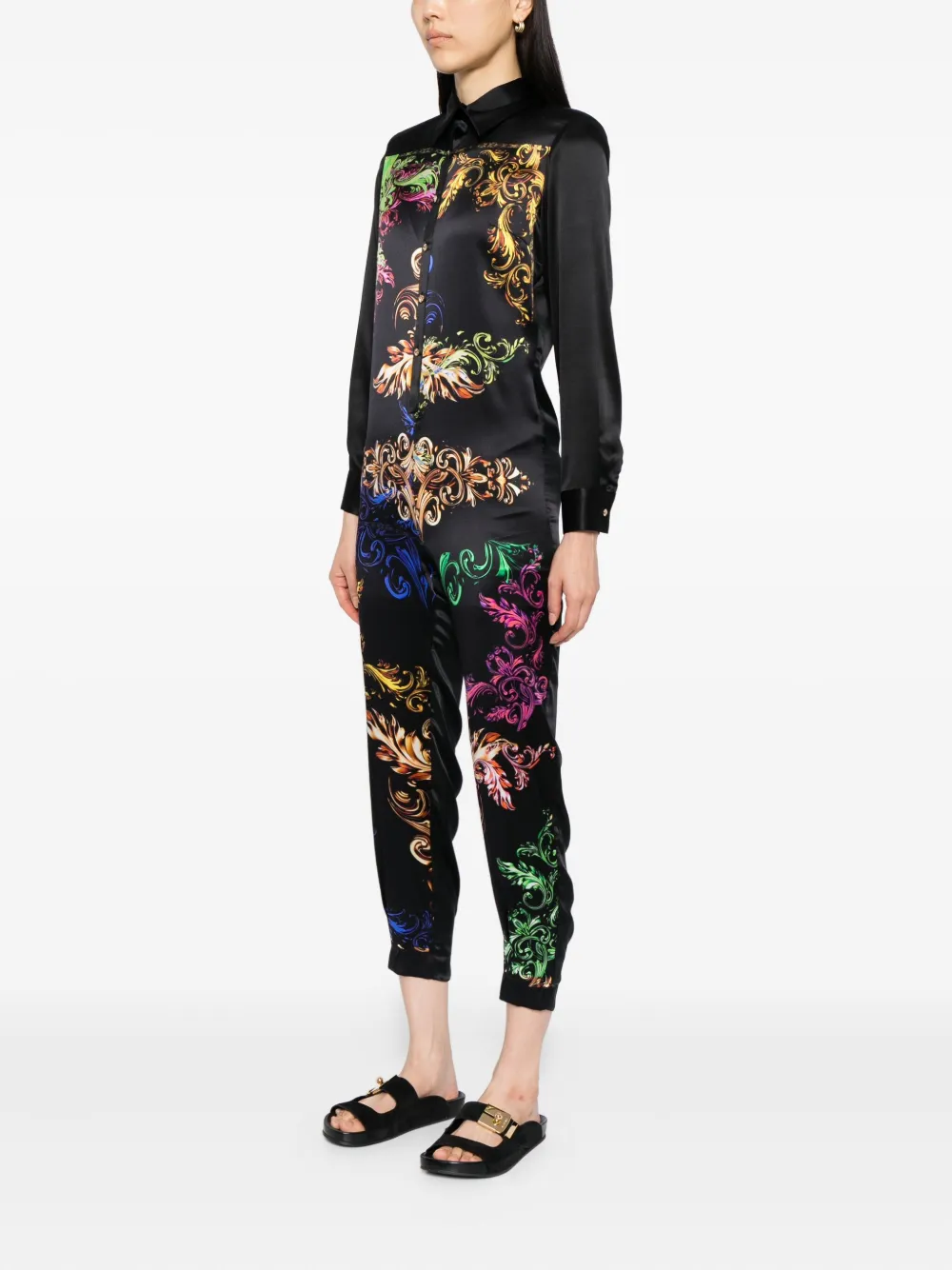 Tessitura Body Couture Baroque Jumpsuit In Black