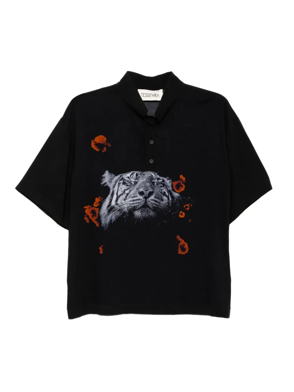 Tessitura Body Couture Printed T-shirt In Black