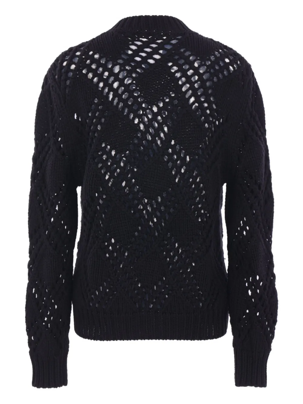 Jil Sander geometric-pattern knit sweater - Zwart