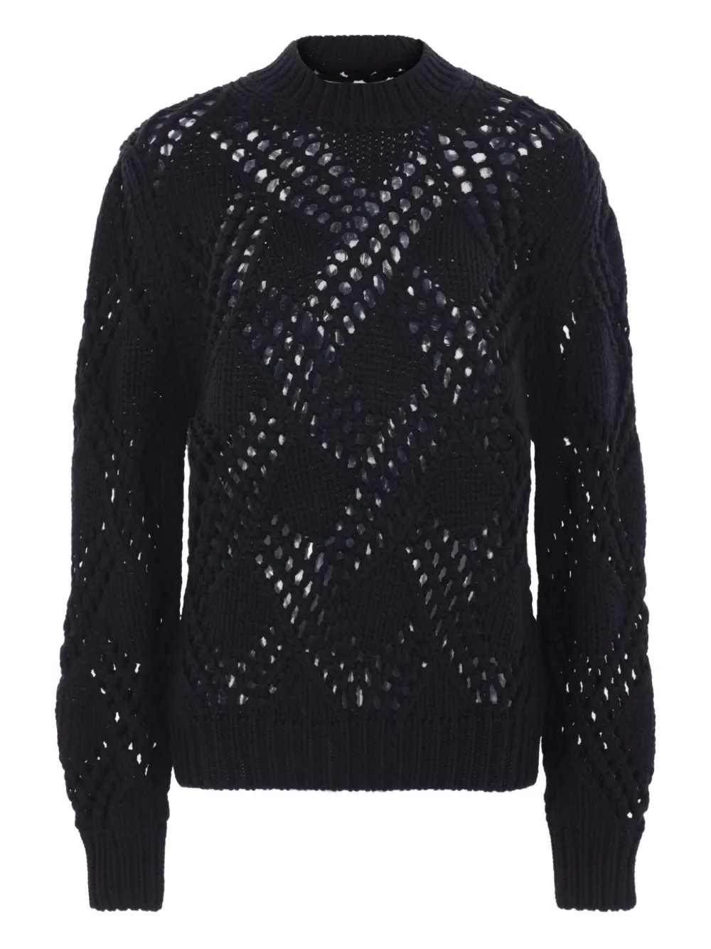 Jil Sander Geometric-pattern Knit Sweater In Black