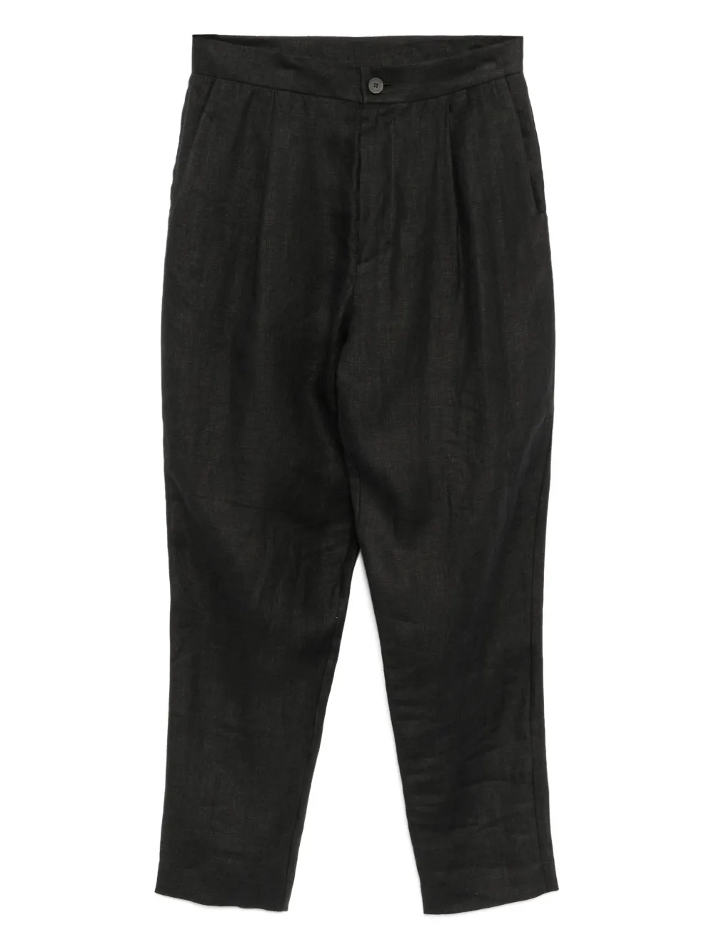 Tessitura Body Couture Linen Trousers In Black