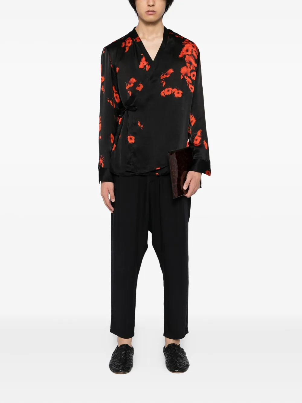 Tessitura Body Couture Top met bloemenprint - Zwart