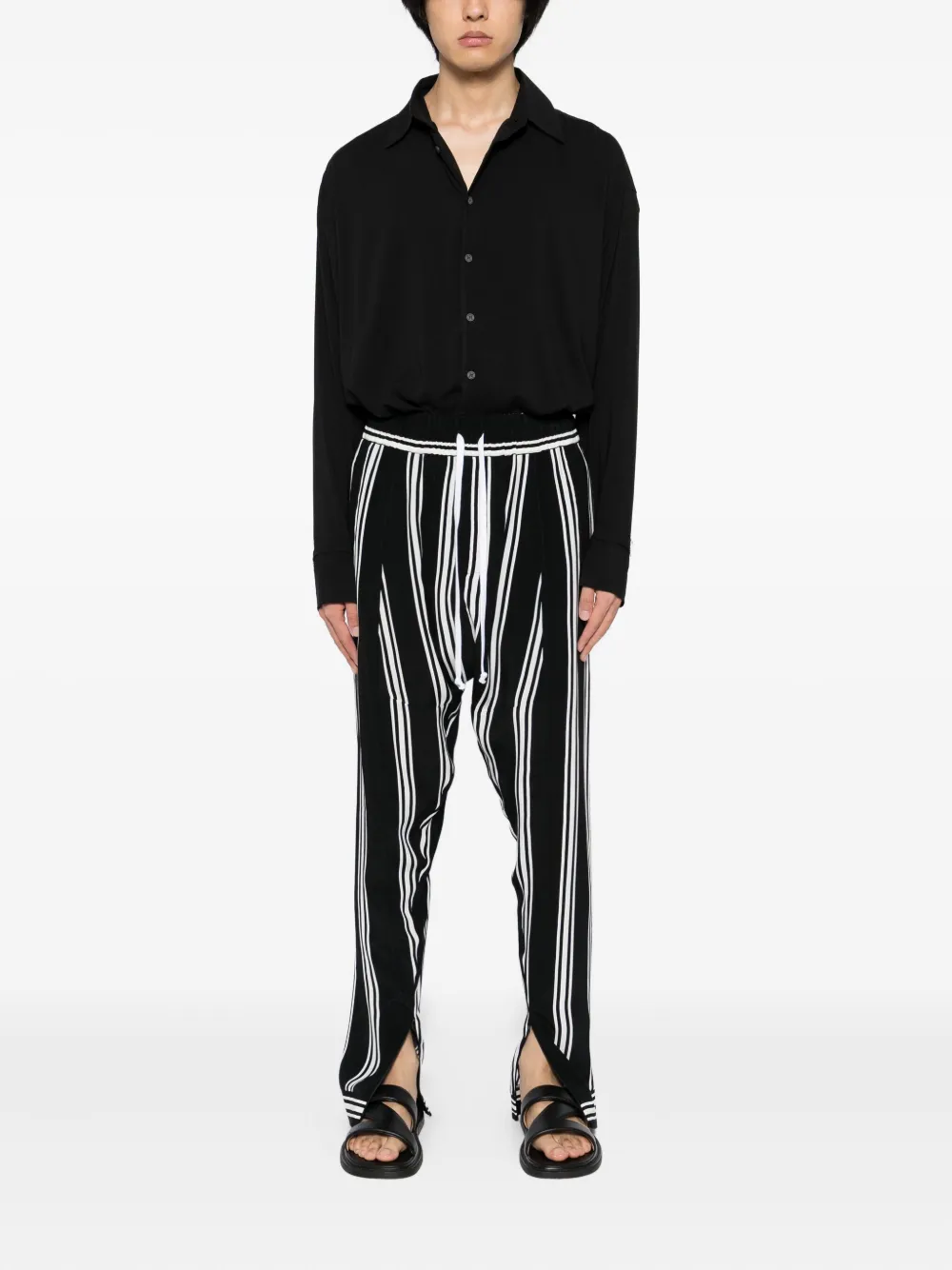 Tessitura Body Couture Gestreepte broek - Zwart