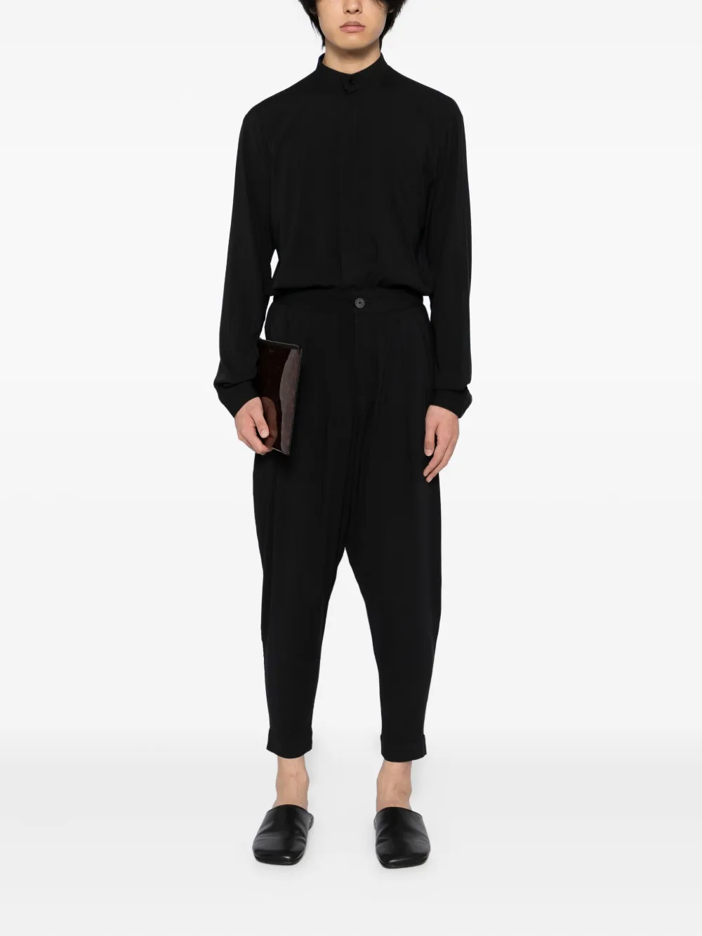 Tessitura Body Couture Broek met geplooide details - Zwart