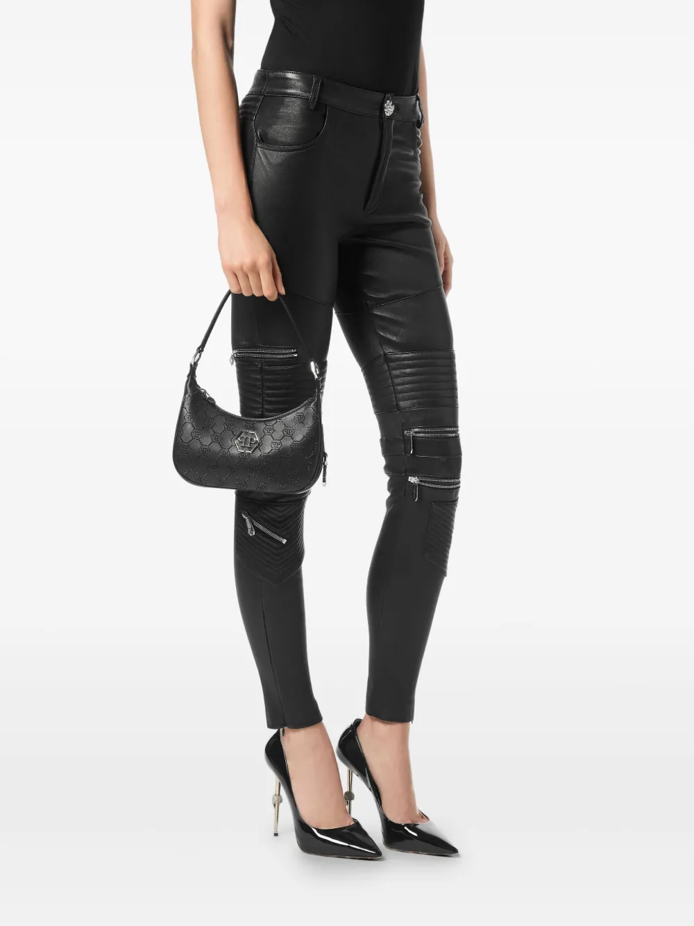 Philipp Plein Schoudertas met monogram Zwart