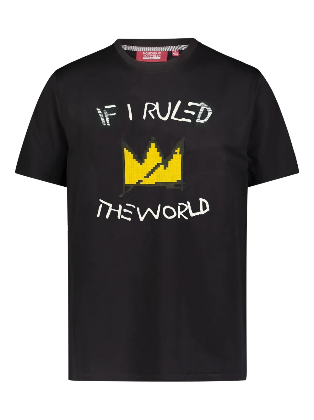 Mostly Heard Rarely Seen 8-Bit crown-print t-shirt | Black | Image 1