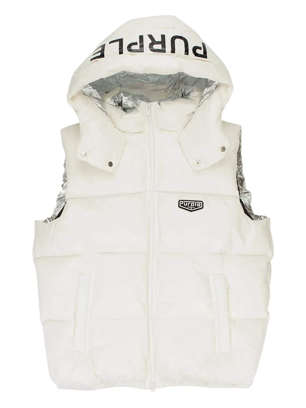 Purple Brand Gilet imbottito con cappuccio - Toni neutri