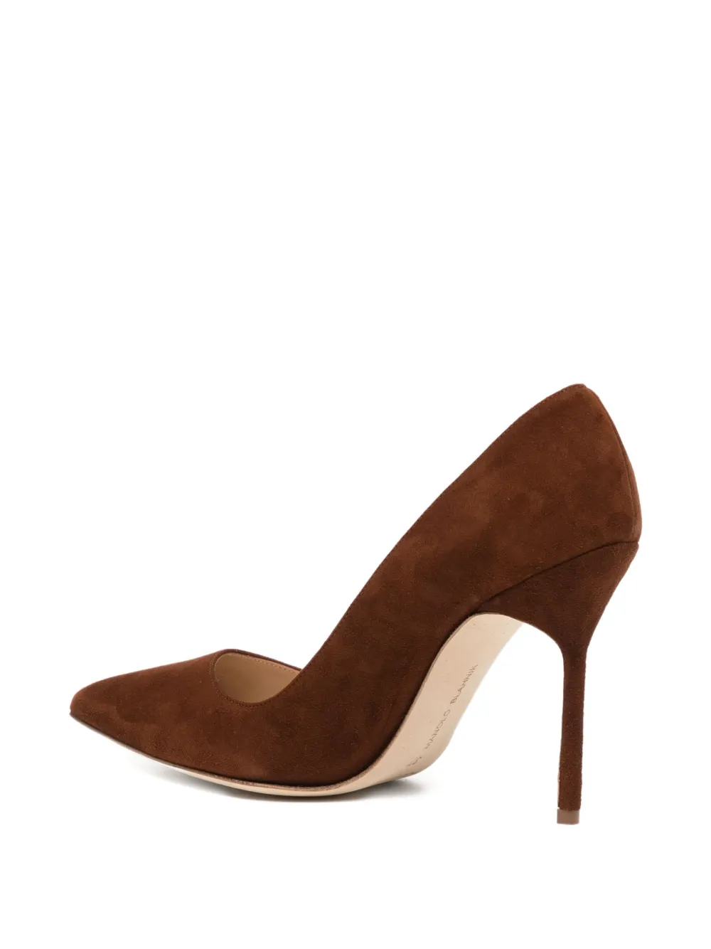 Manolo Blahnik 100mm suede pumps Brown