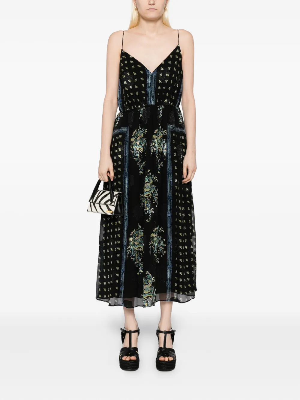 Ulla Johnson Elena midi-jurk - Zwart