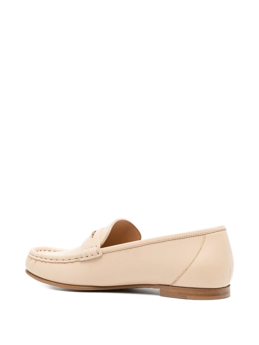Chloé Leather Penny Loafers In Neutral