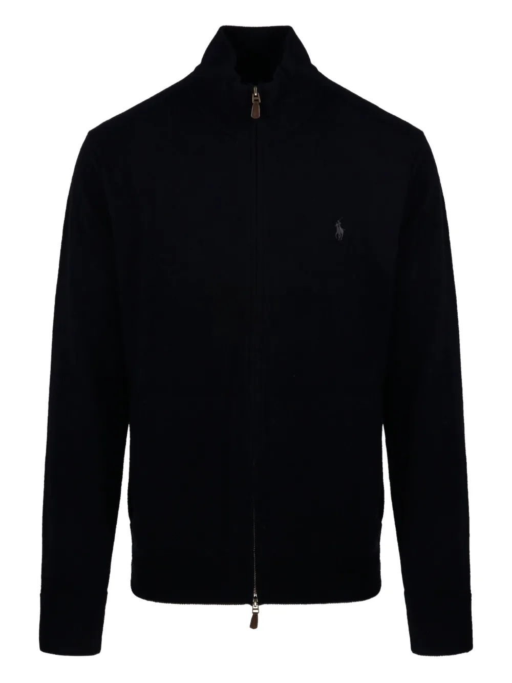 zip-neck logo sweater