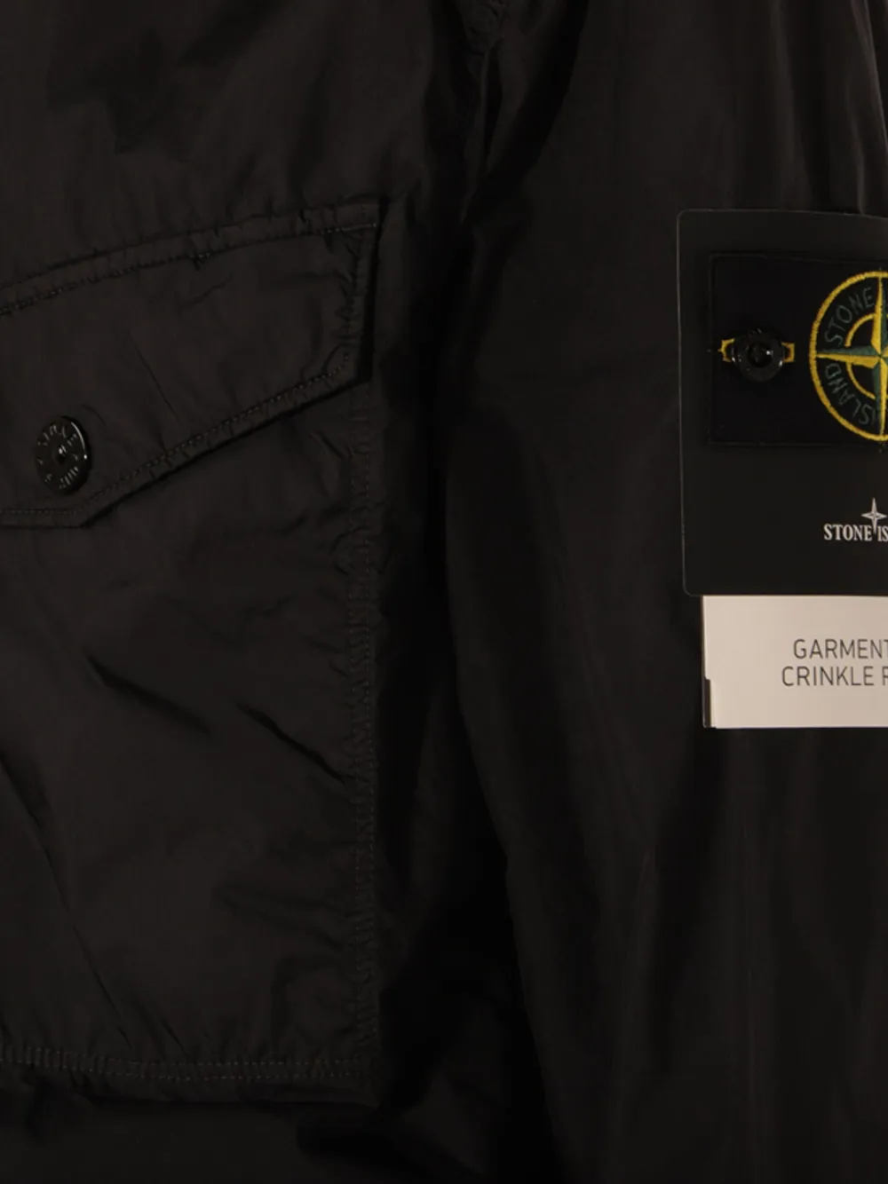 Stone Island Gekreukte jas Zwart