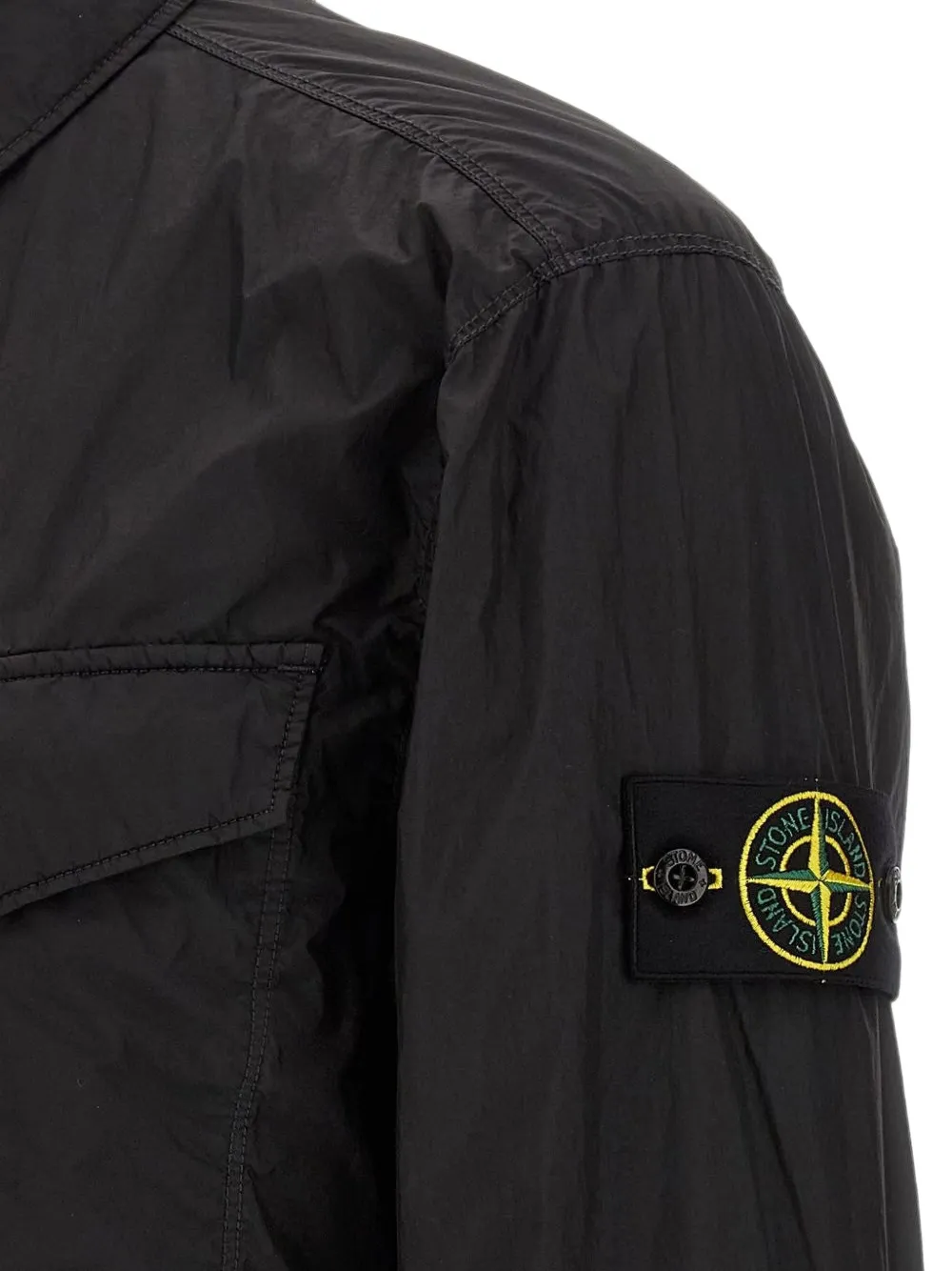 Stone Island Gekreukte jas Zwart
