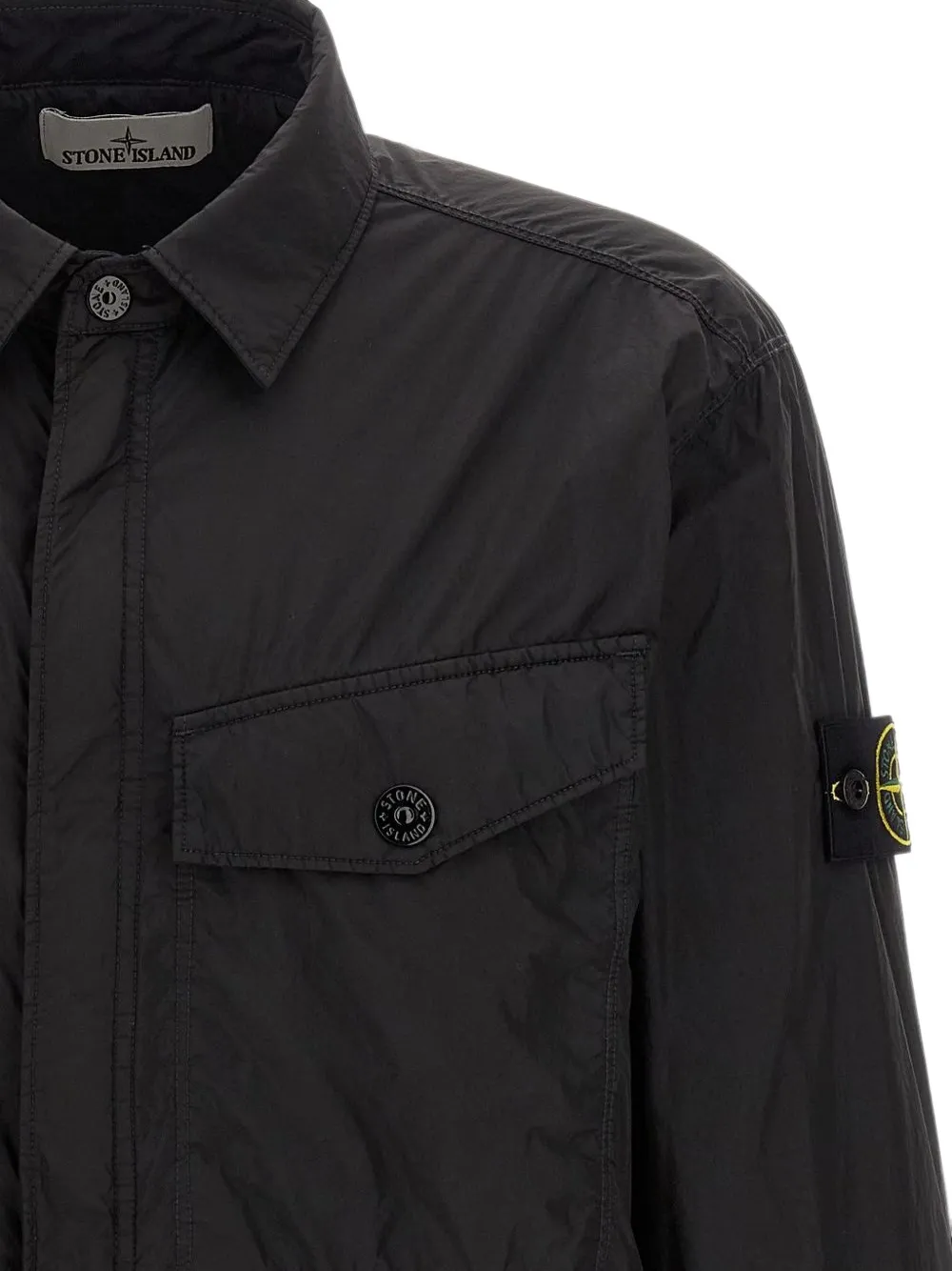 Stone Island Gekreukte jas Zwart