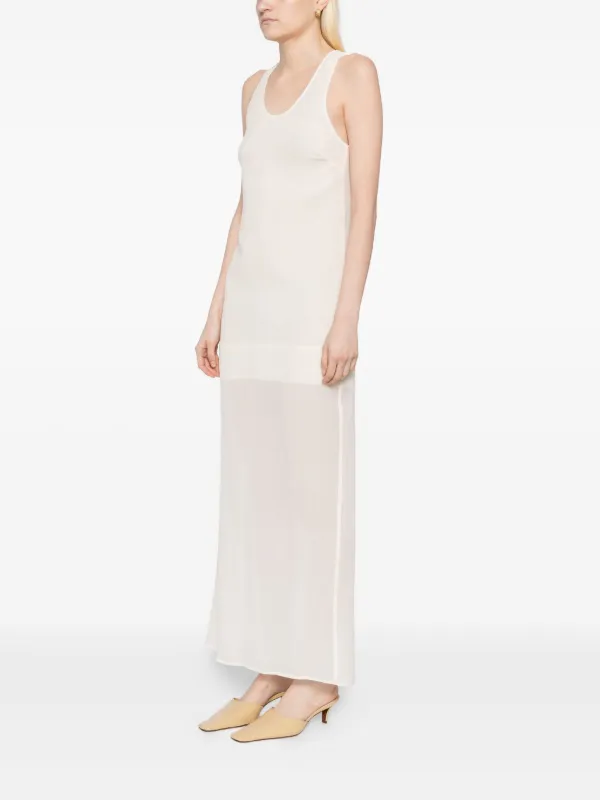 toteme white crinkled midi dress TOTEME - Crinkled knit long-sleeve dress White - M