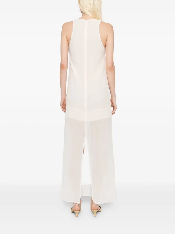 toteme white crinkled midi dress Slouch waist crinkled dress cream