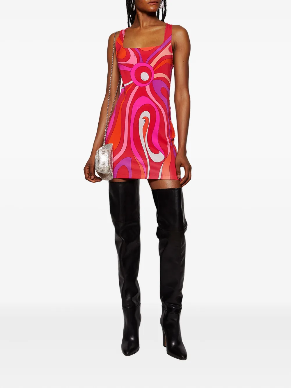 Paris Texas 100 mm overknee leren laarzen Zwart