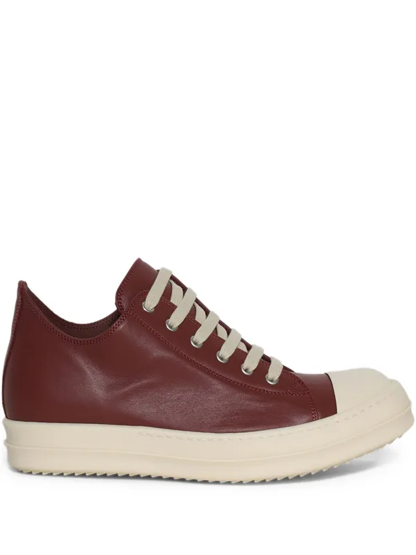 Rick Owens low-top Leather Sneakers | Red | FARFETCH Rick Owens low-top Leather Sneakers | Red | FARFETCH