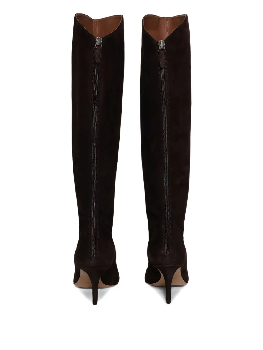 Paris Texas 75mm pointed-toe suede knee-high boots Black