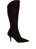Paris Texas 75mm pointed-toe suede knee-high boots - Black