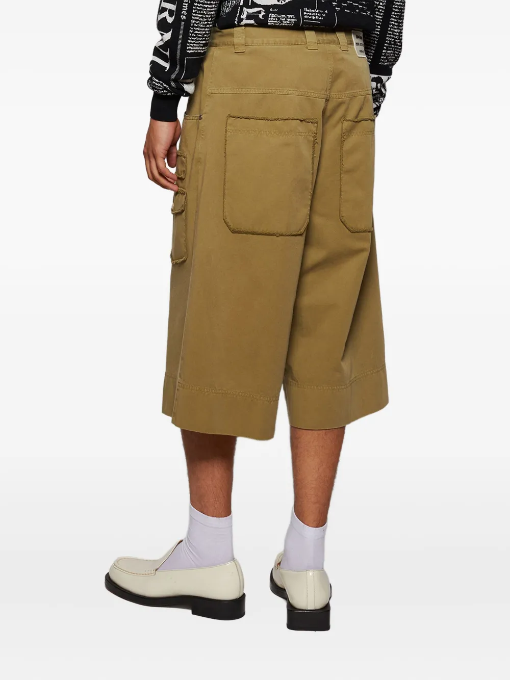 Palm Angels Patch Pocket Shorts In Gold
