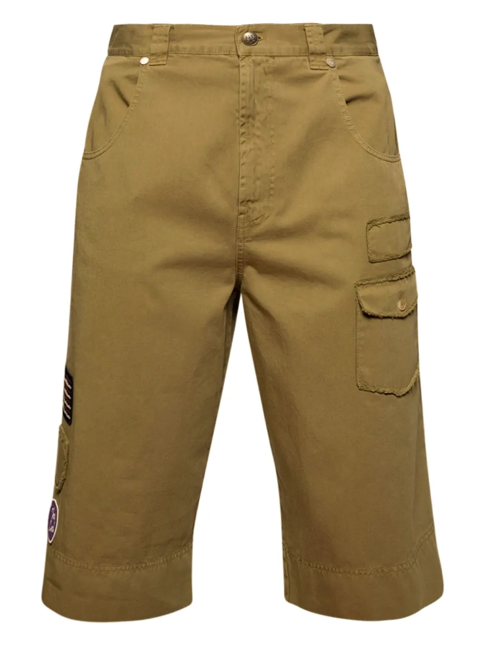 Palm Angels Patch Pocket Shorts In Gold
