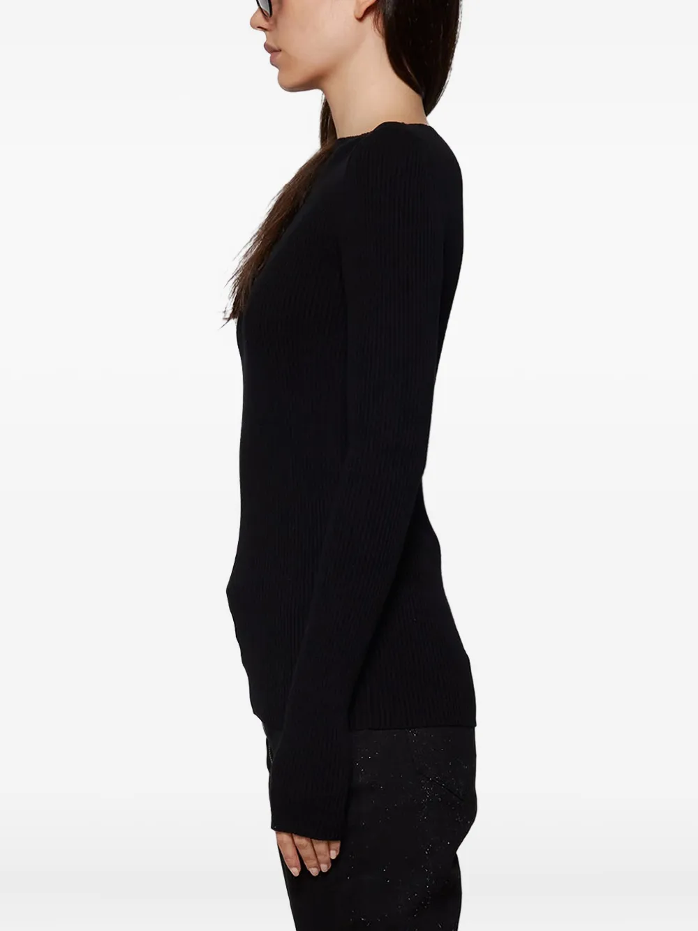 Rick Owens Ribbed Open-back Top In Black