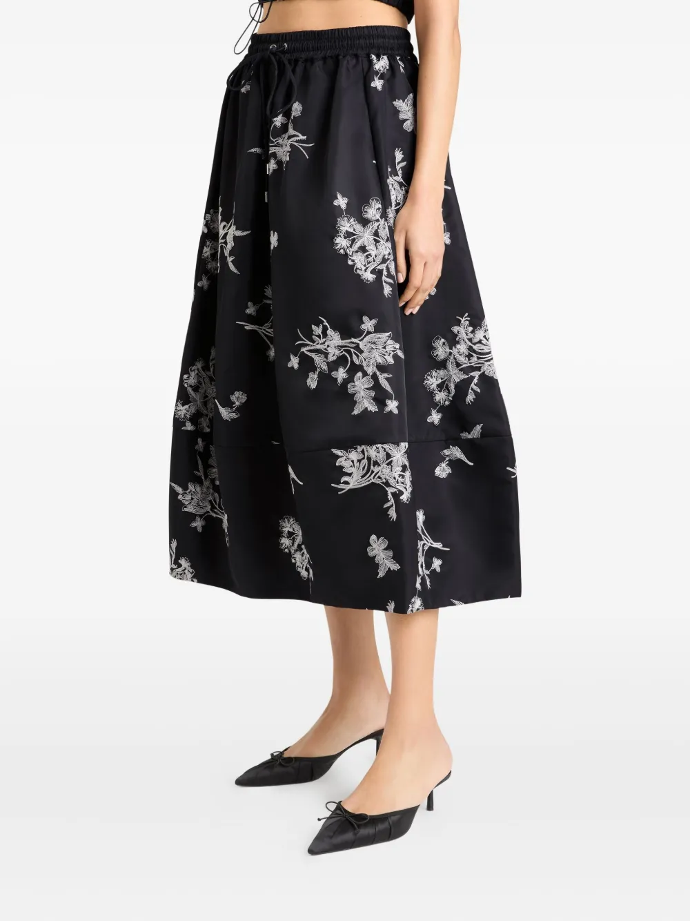 Sirani floral-print drawstring skirt