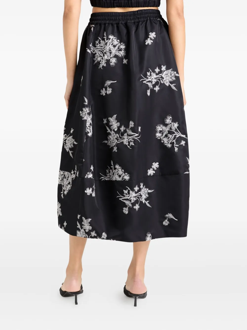 Cinq A Sept Sirani floral-print drawstring skirt Zwart